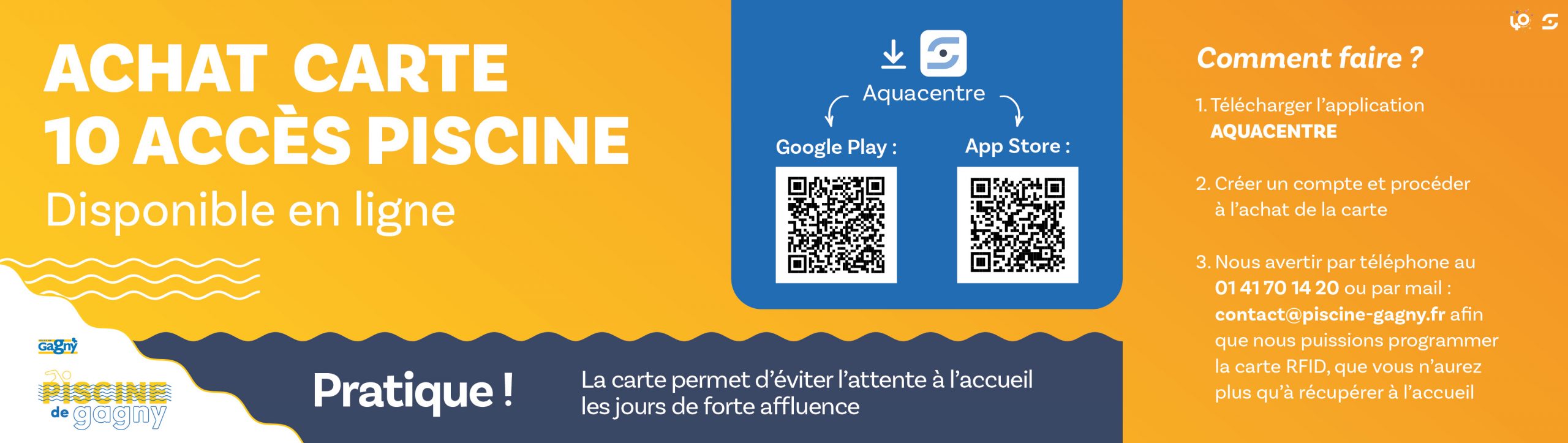 ACHAT CARTE 10 ACCÈS PISCINE